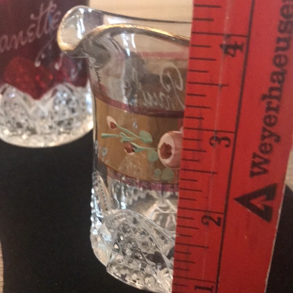 Antique ruby red flash glass 1914 souvenir fair glasses gold hand painted 1919 - Picture 16 of 16